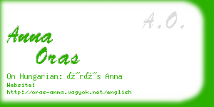 anna oras business card